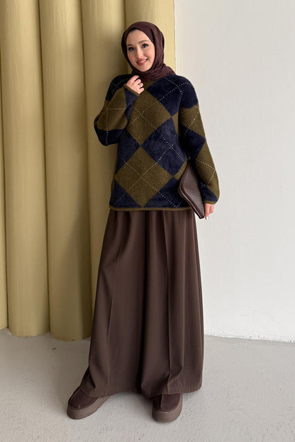 Ajda Pleated Skirt Set Petrol