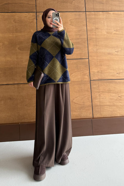 Ajda Pleated Skirt Set Petrol