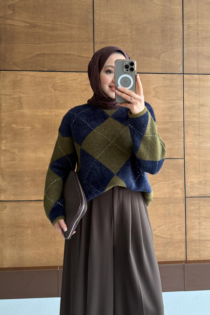 Ajda Pleated Skirt Set Petrol