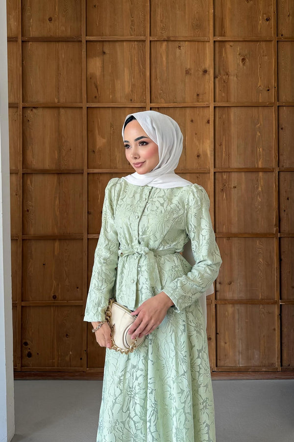 Seyran Pleated Dress Beige