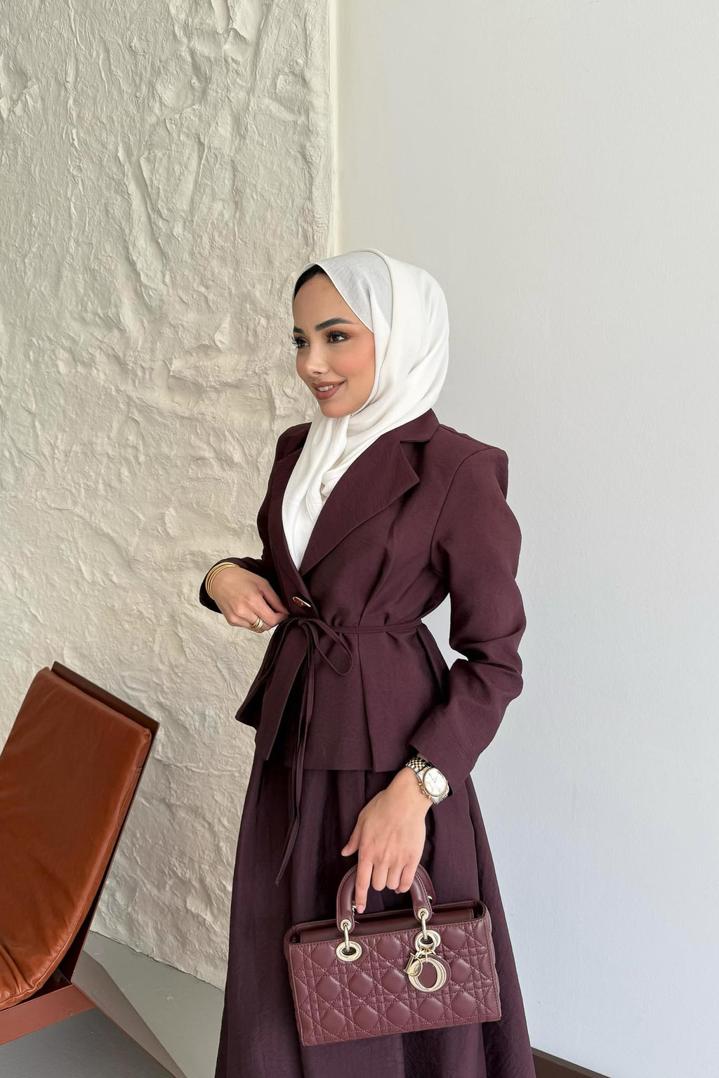 Lc Düğmeli Takım Bordo