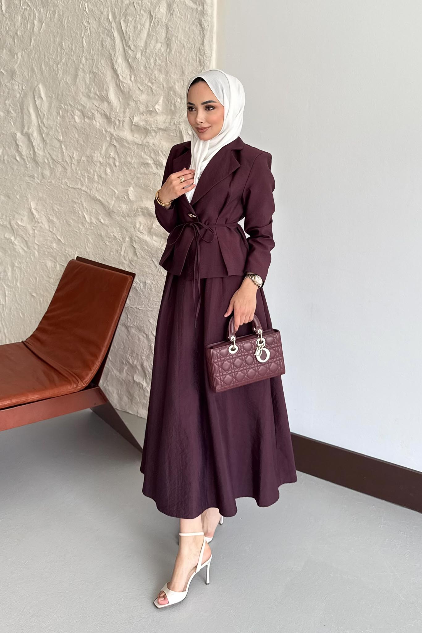 Ajda Pleated Skirt Set Petrol