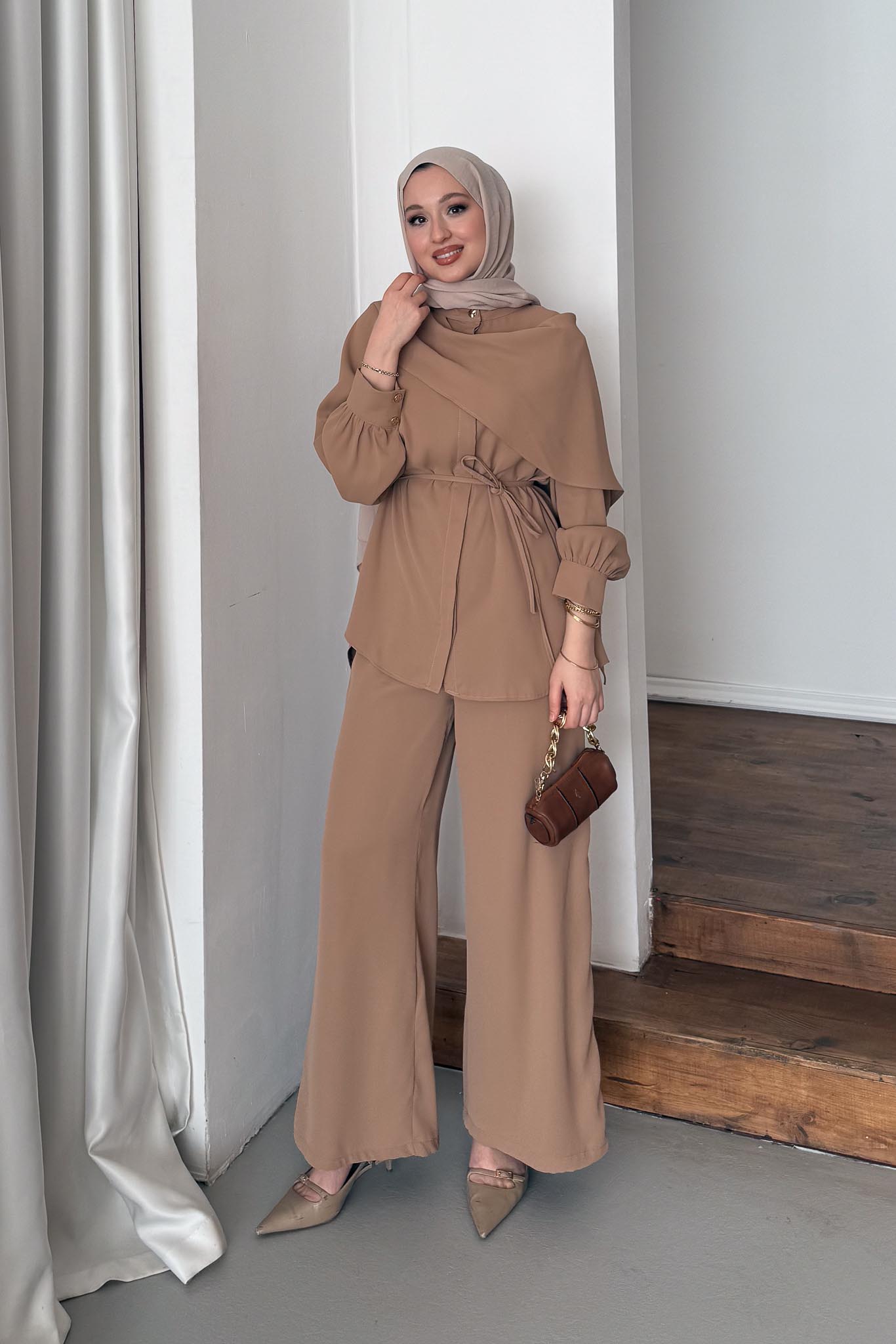 Ajda Pleated Skirt Set Petrol