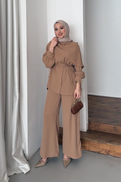 Ajda Pleated Skirt Set Petrol