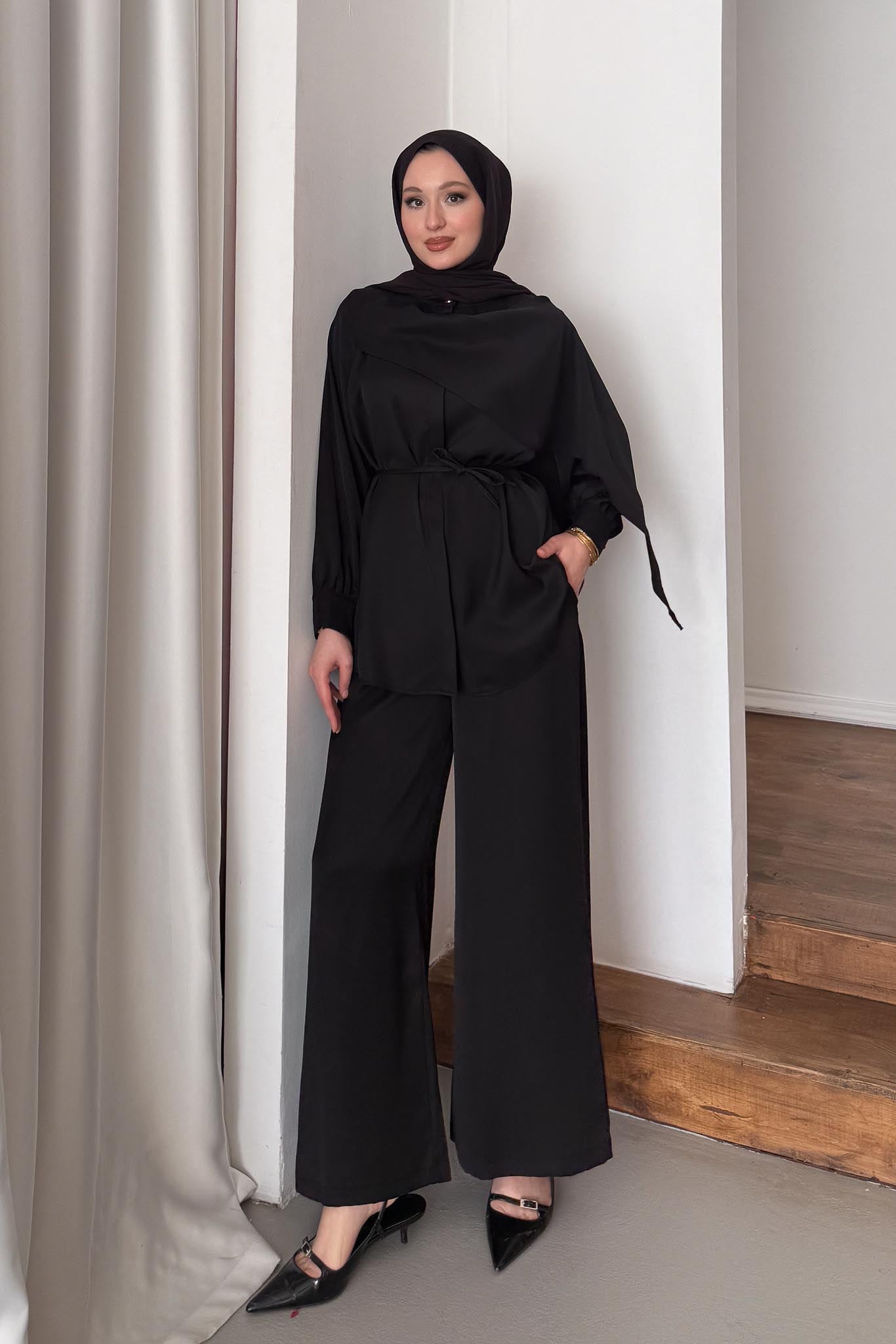 Ajda Pleated Skirt Set Petrol