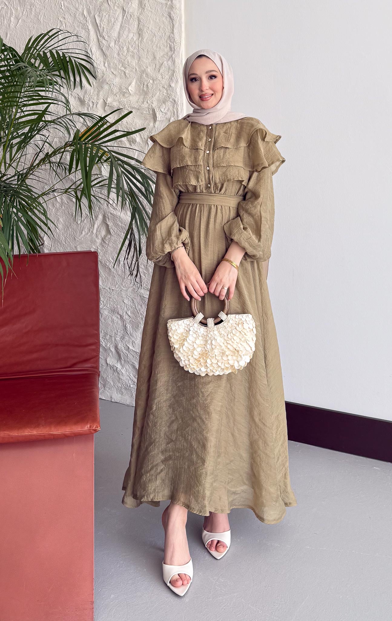 Ajda Pleated Skirt Set Petrol