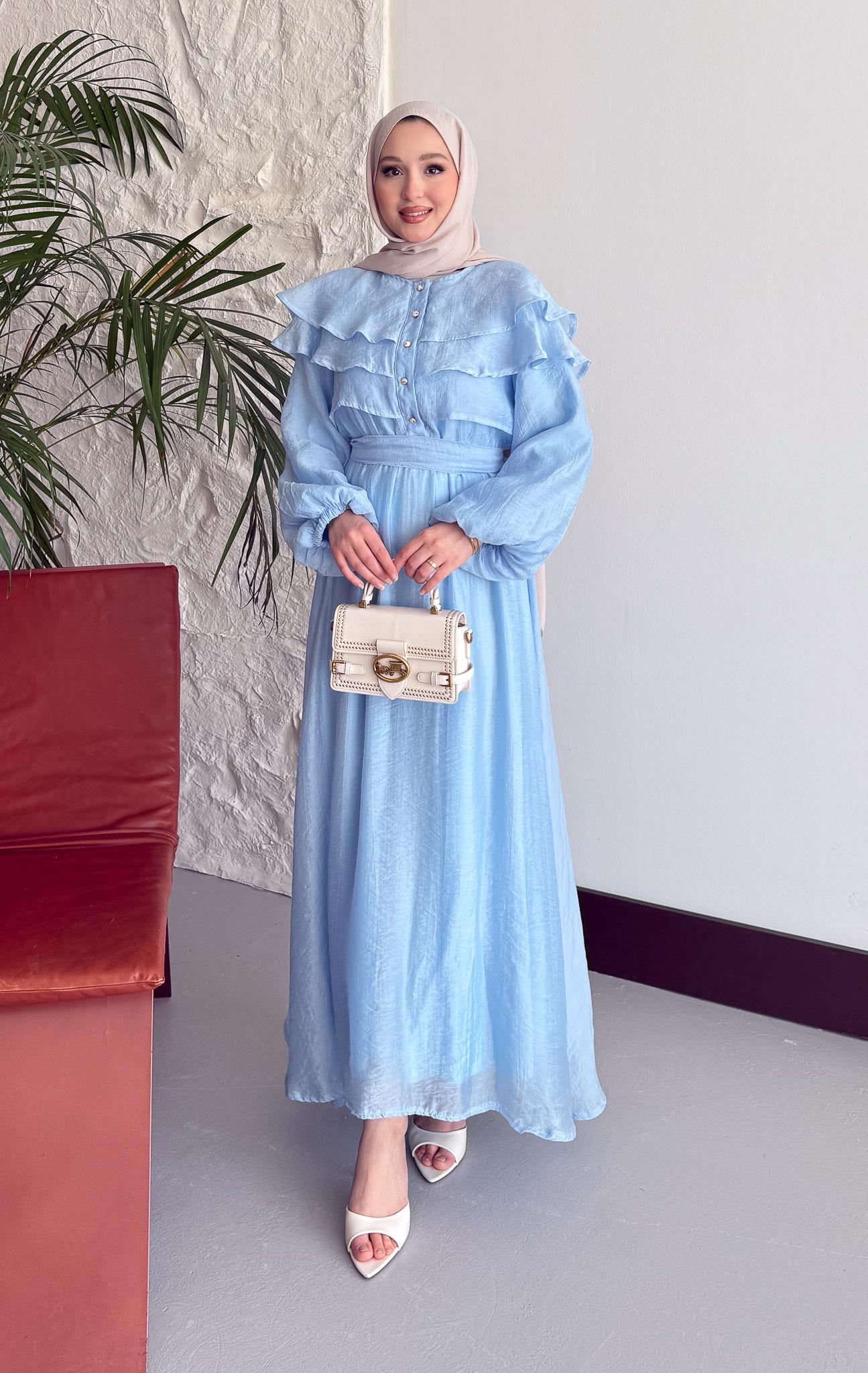 Ajda Pleated Skirt Set Petrol