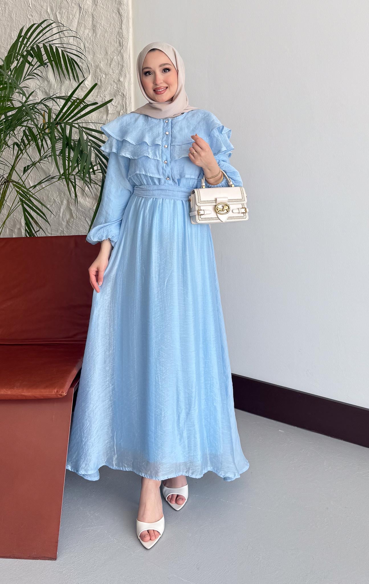Ajda Pleated Skirt Set Petrol