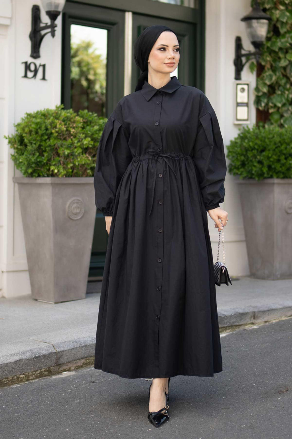 More Poplin Elbise Siyah