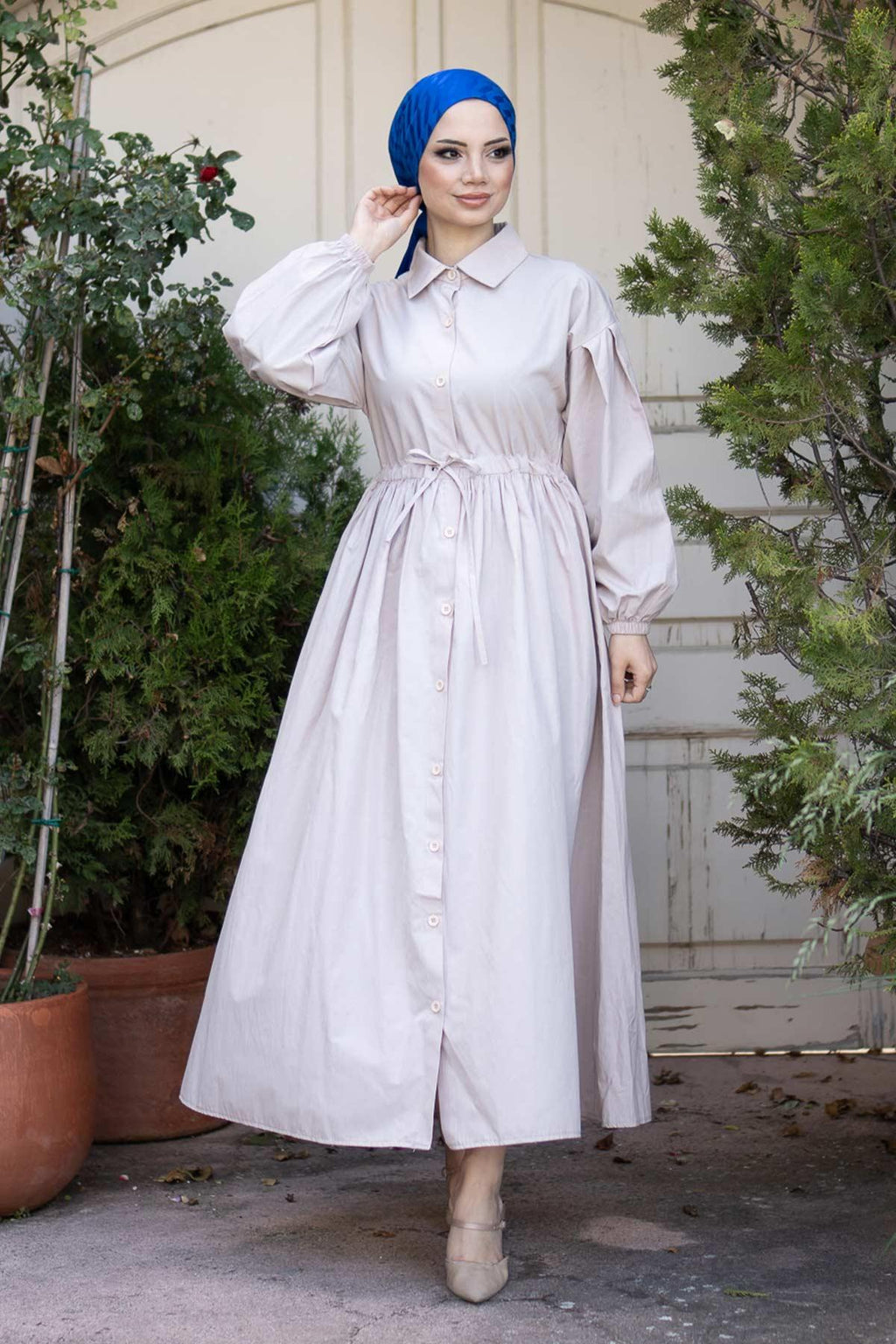 More Poplin Elbise Taş