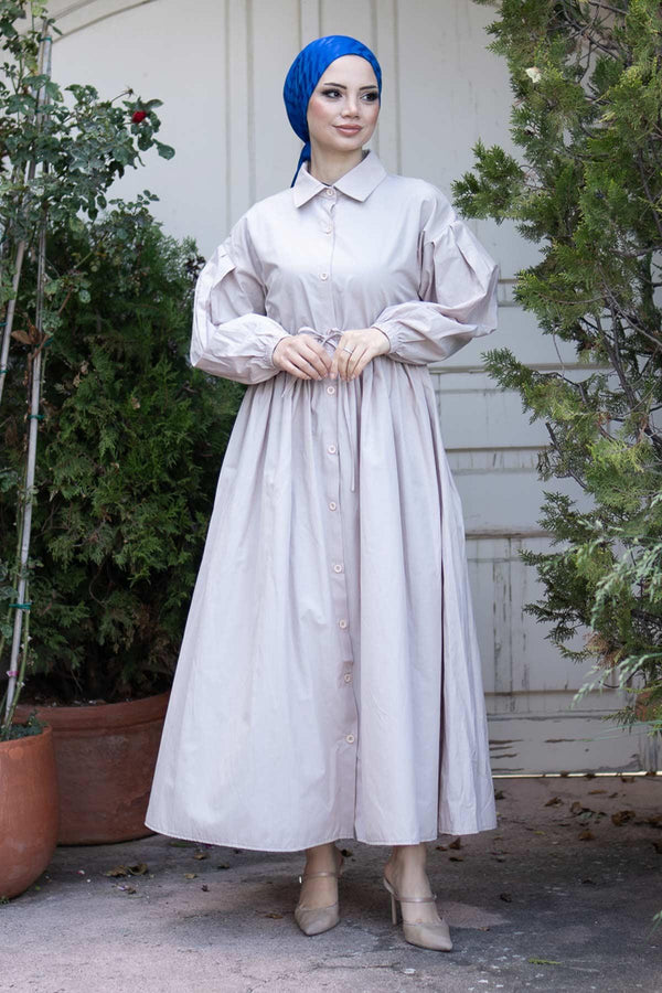More Poplin Elbise Taş