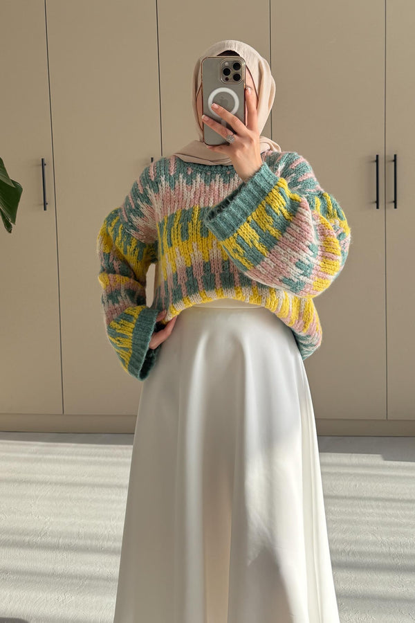 Ajda Pleated Skirt Set Petrol