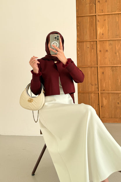 Laura Merserize Hırka Bordo