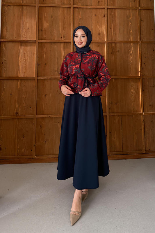Dina Etnik Ceket Bordo