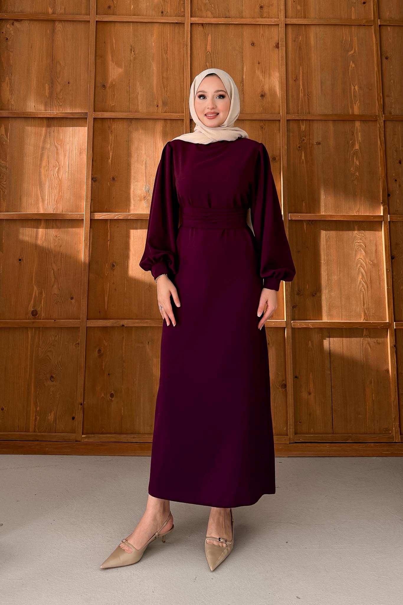 Yeni Hürrem Abiye Elbise Mürdüm