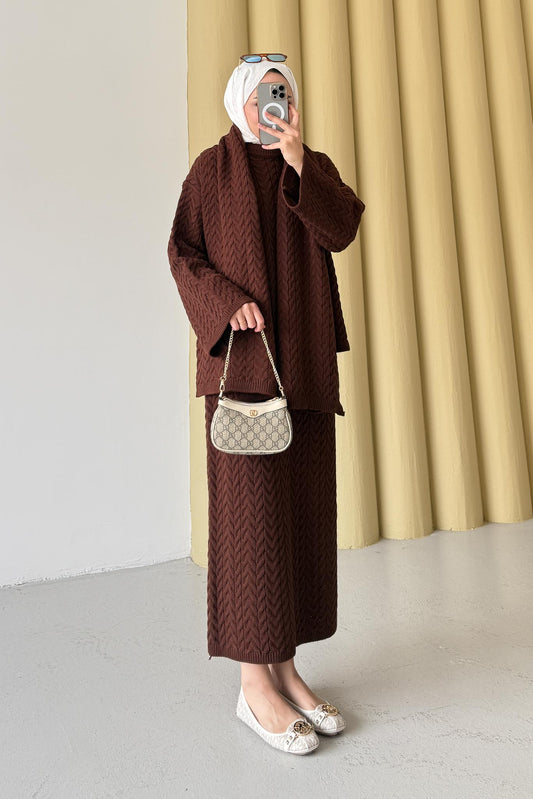 Ajda Pleated Skirt Set Petrol