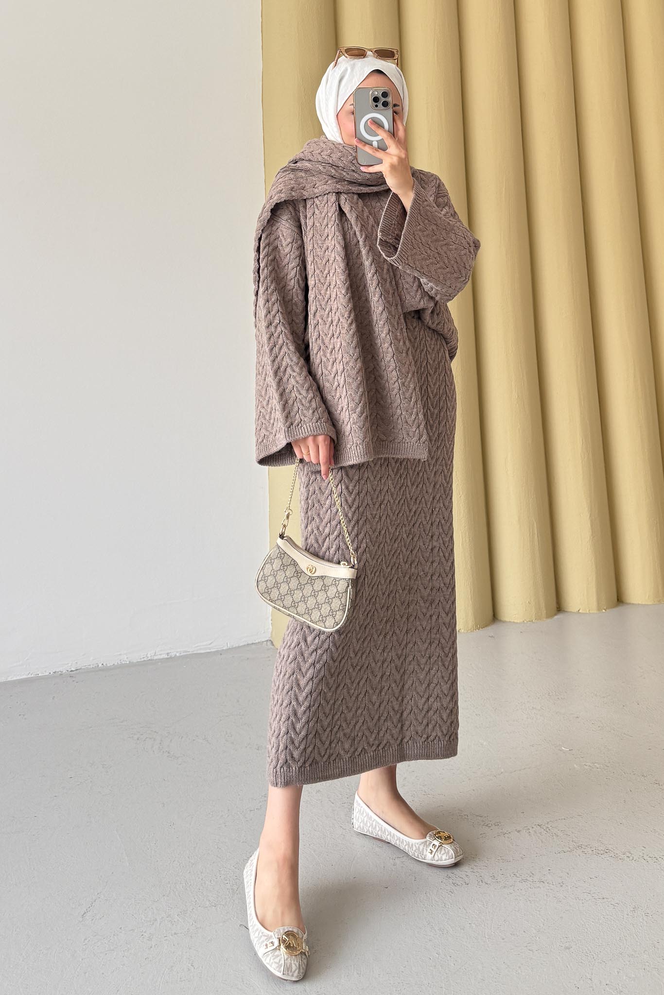 Ajda Pleated Skirt Set Petrol