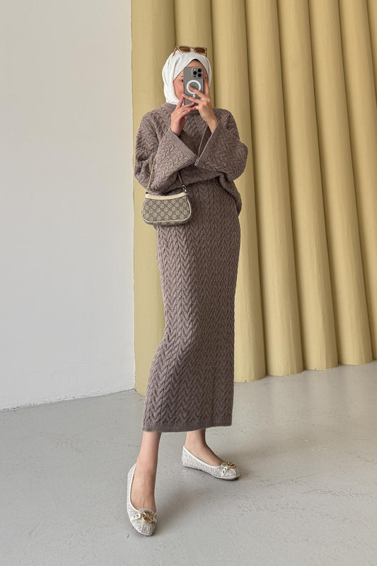 Ajda Pleated Skirt Set Petrol