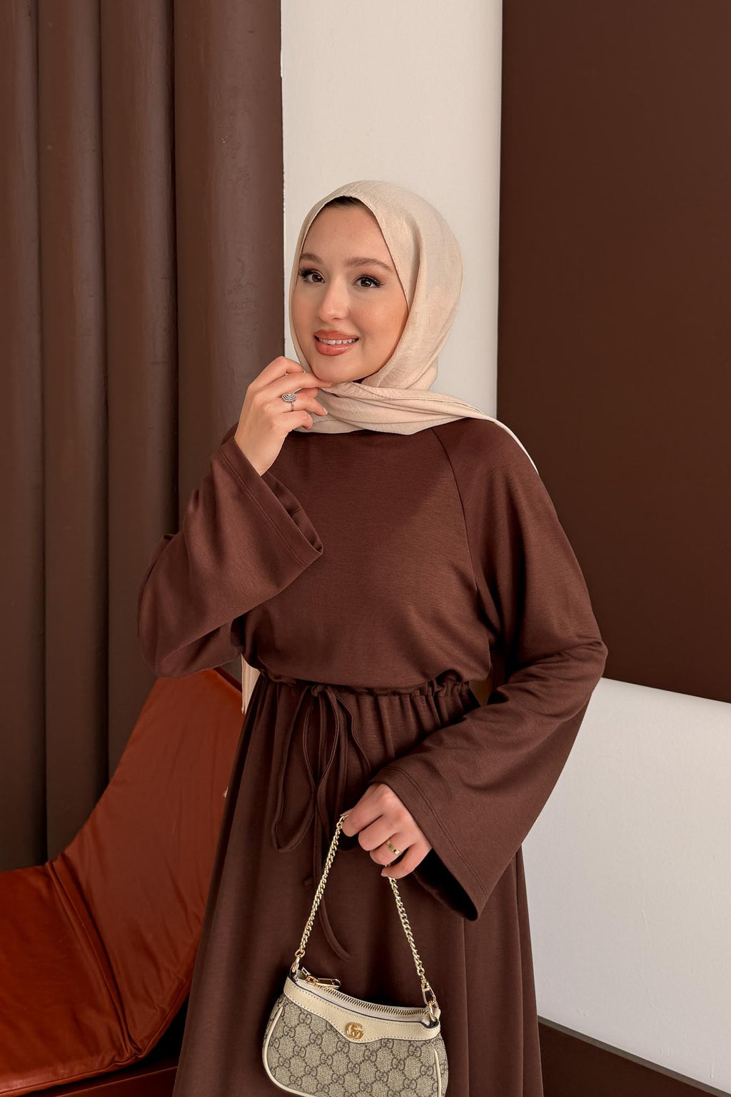 Alvare Basic Elbise Kahverengi