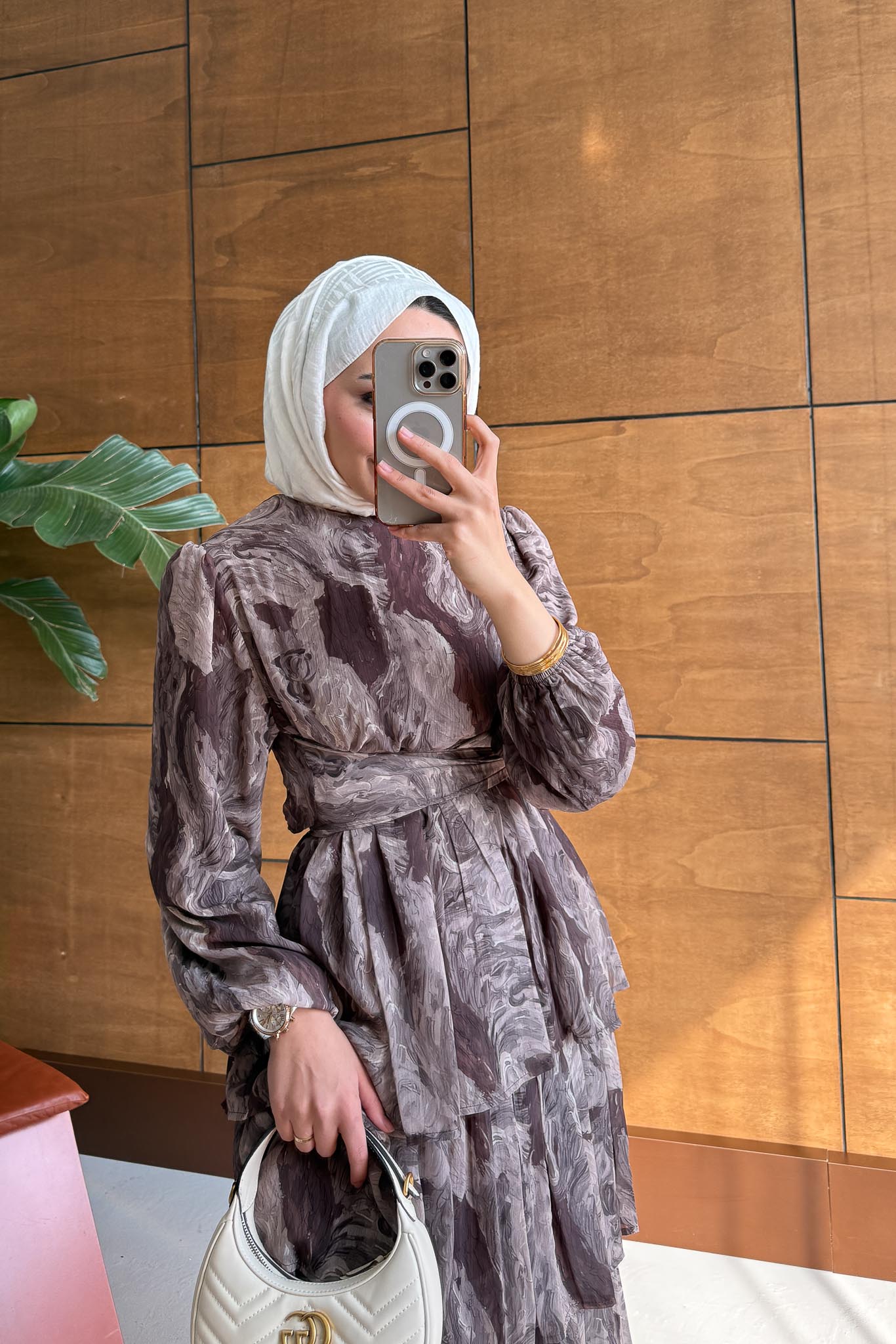 Pinar Desenli Elbise Vizon