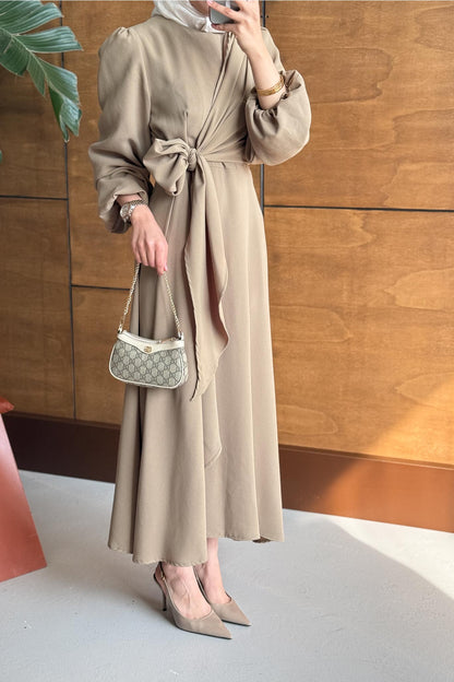 Bağlamalı Elbise Su Yeşili