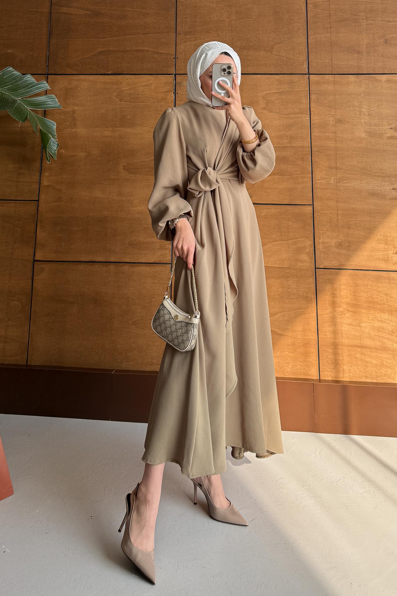 Bağlamalı Elbise Su Yeşili