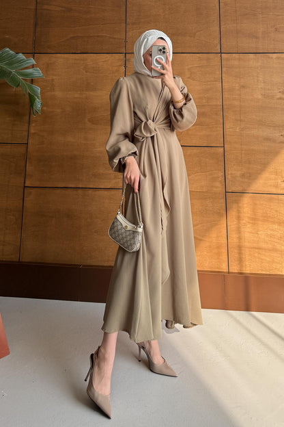 Bağlamalı Elbise Su Yeşili