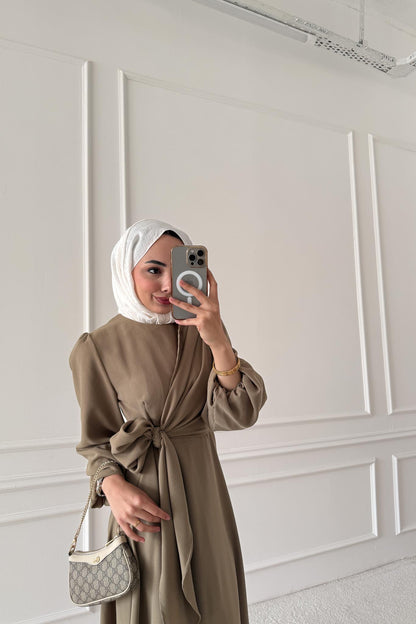 Bağlamalı Elbise Su Yeşili