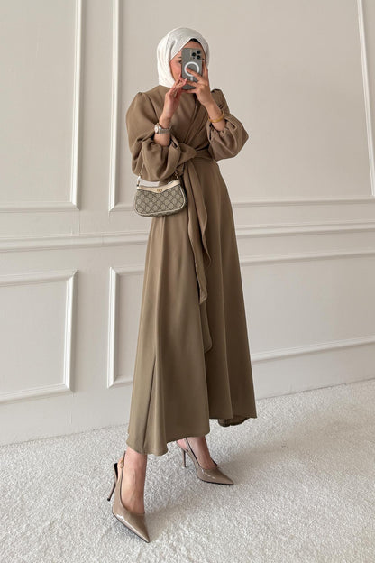 Bağlamalı Elbise Su Yeşili