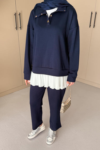 Ajda Pleated Skirt Set Petrol