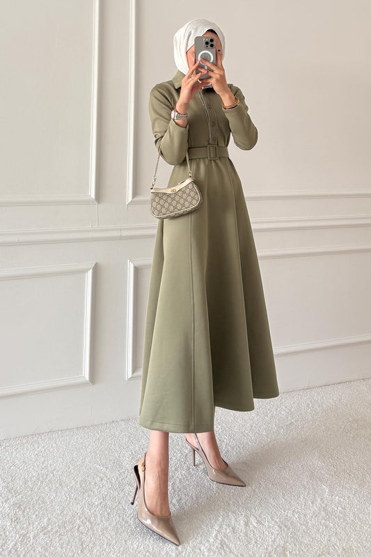 Yaldızlı Elbise Su Yeşili