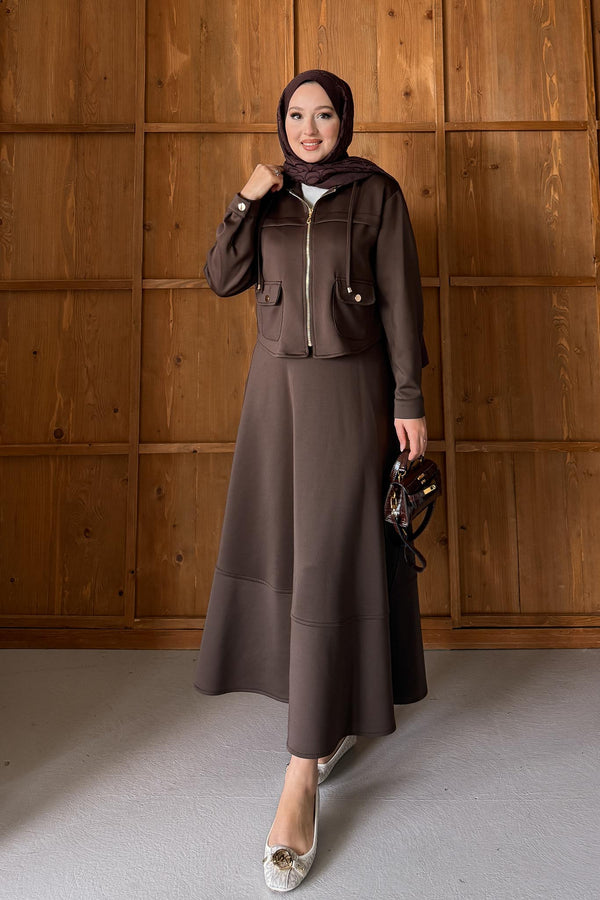 Ajda Pleated Skirt Set Petrol