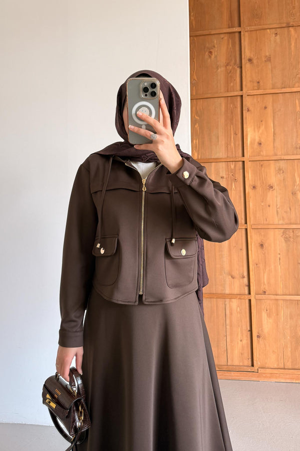 Ajda Pleated Skirt Set Petrol