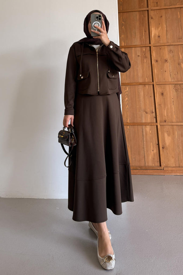 Ajda Pleated Skirt Set Petrol