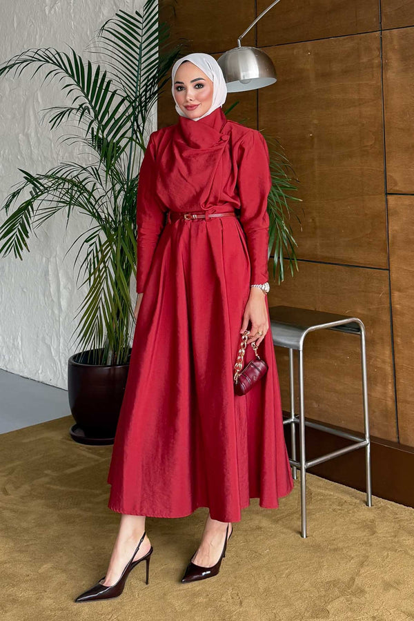 Nilda Kemerli Takım Bordo