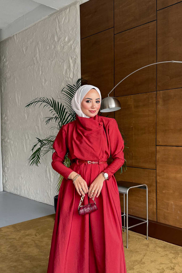 Nilda Kemerli Takım Bordo