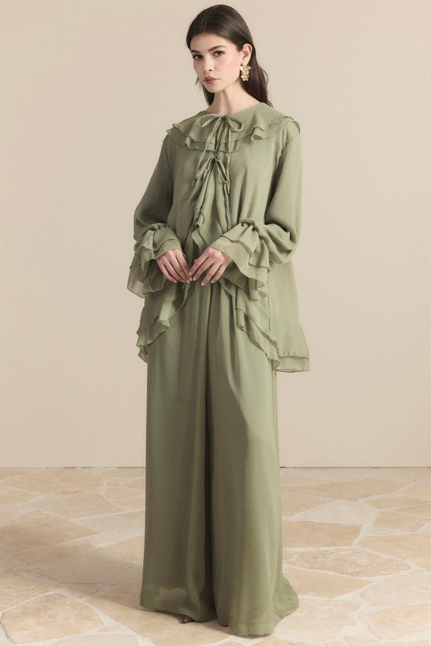Ajda Pleated Skirt Set Petrol
