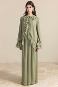 Ajda Pleated Skirt Set Petrol
