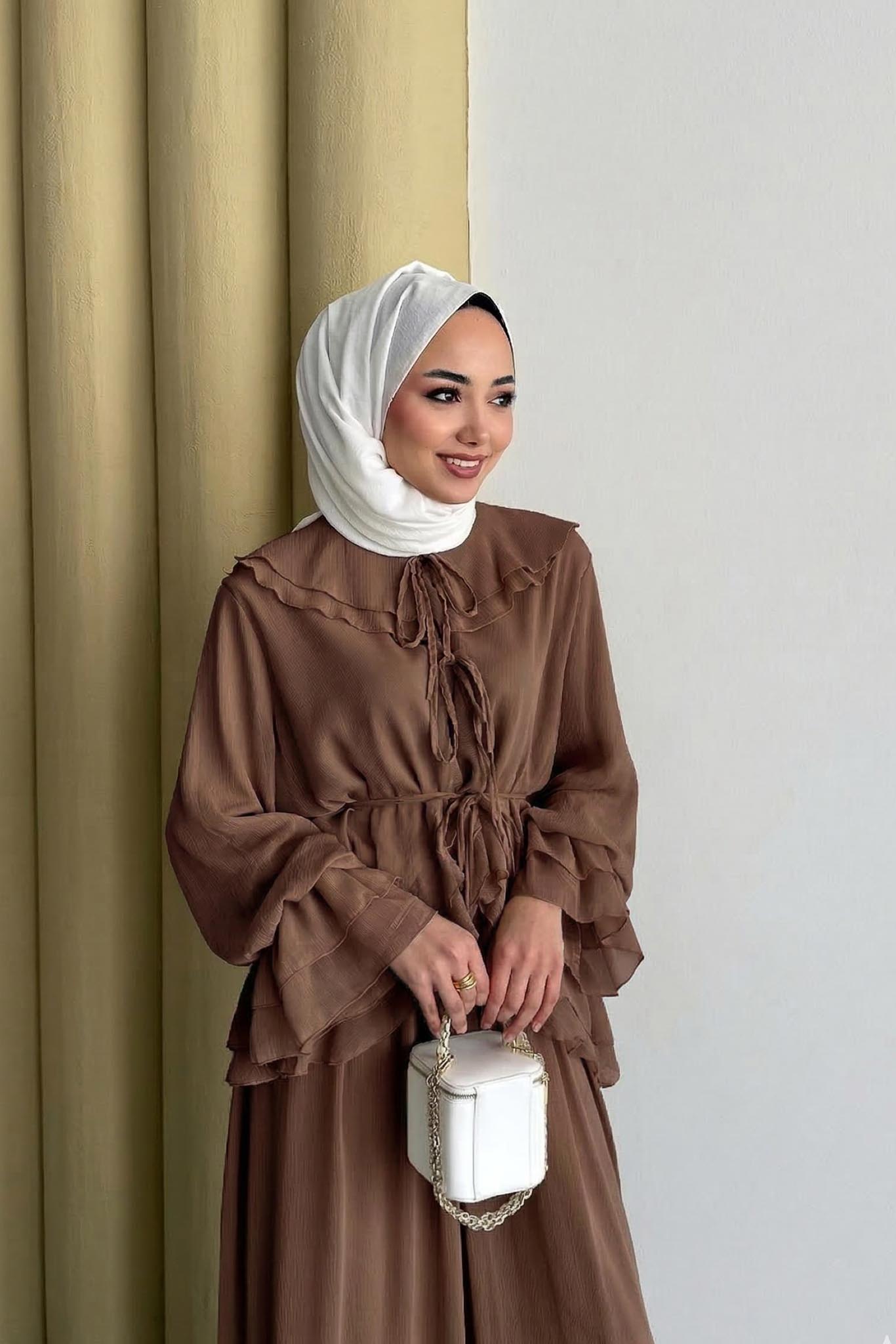 Nora Şifon Takım Kahverengi