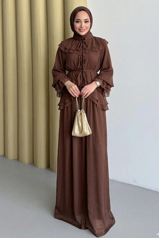 Nora Şifon Takım Kahverengi