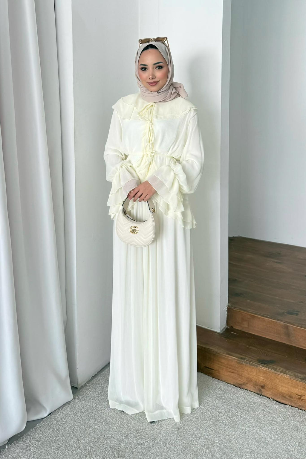 Ajda Pleated Skirt Set Petrol