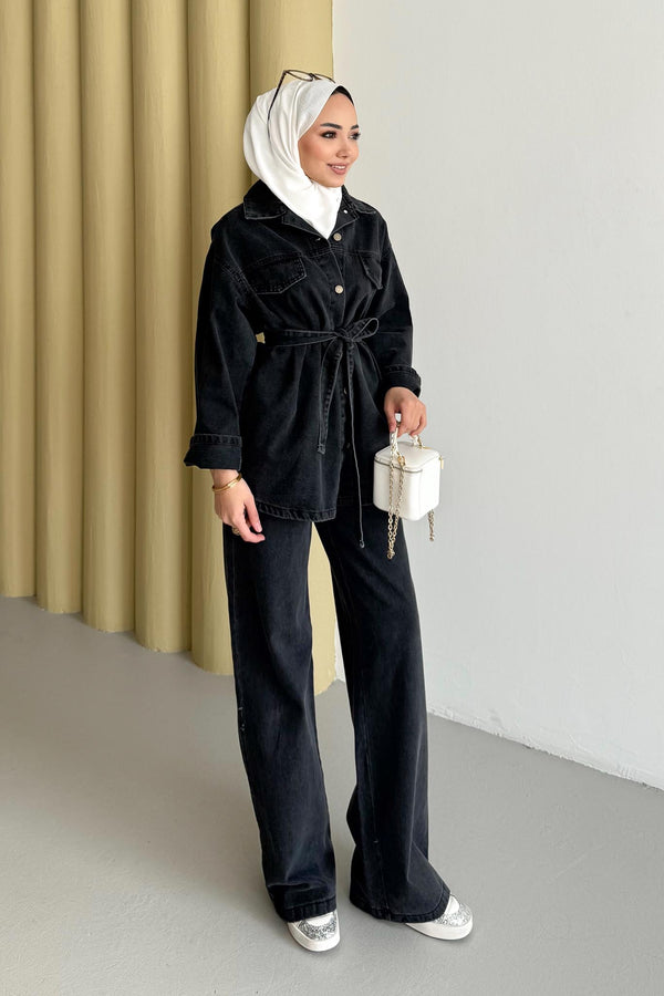 Ajda Pleated Skirt Set Petrol