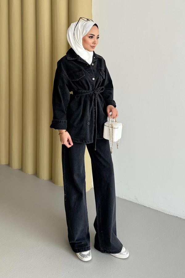 Ajda Pleated Skirt Set Petrol