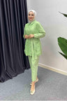 Olive Lace Suit Mint Green