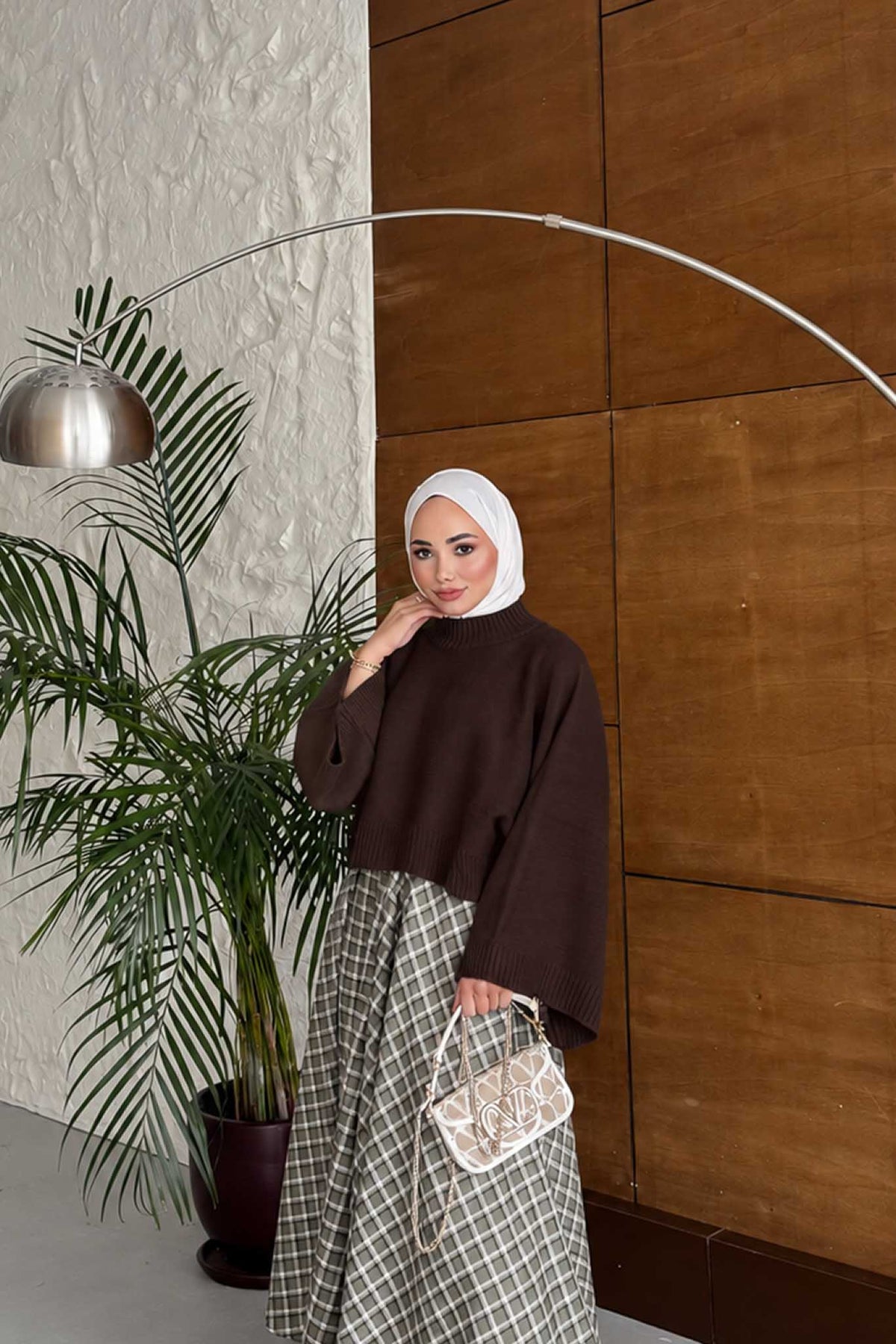 Tied Linen Skirt Beige