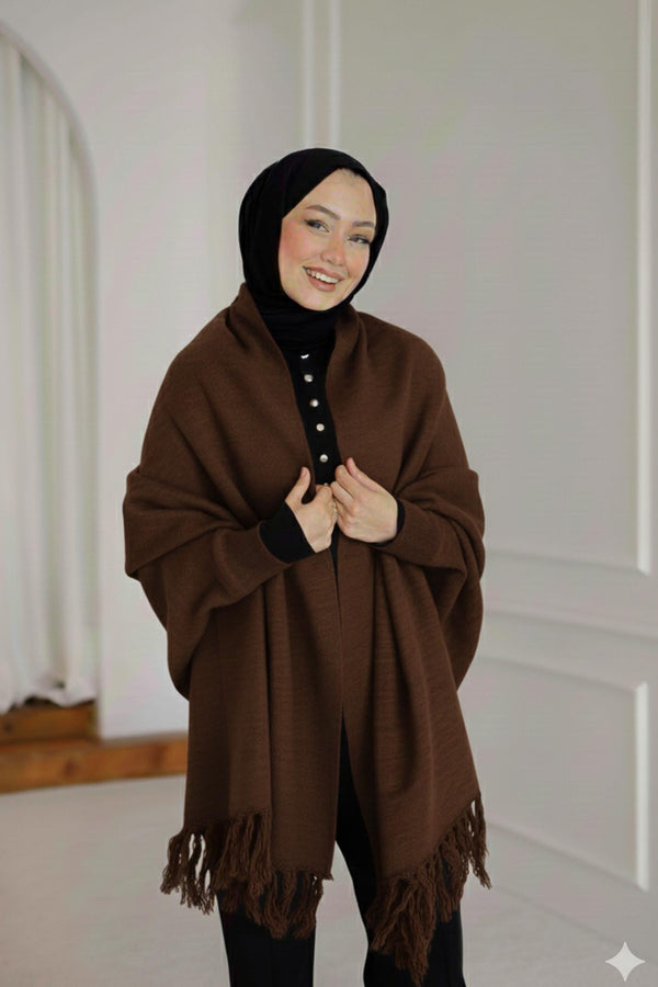 Shawl Poncho Beige