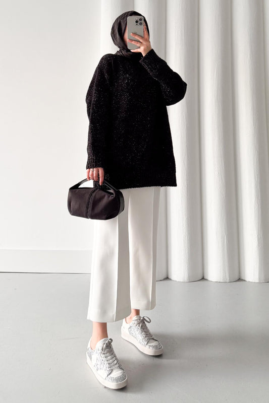 Parıltı Tunik Siyah