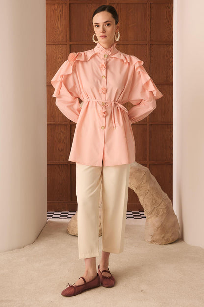 Ales Shoulder Lace Shirt Ecru