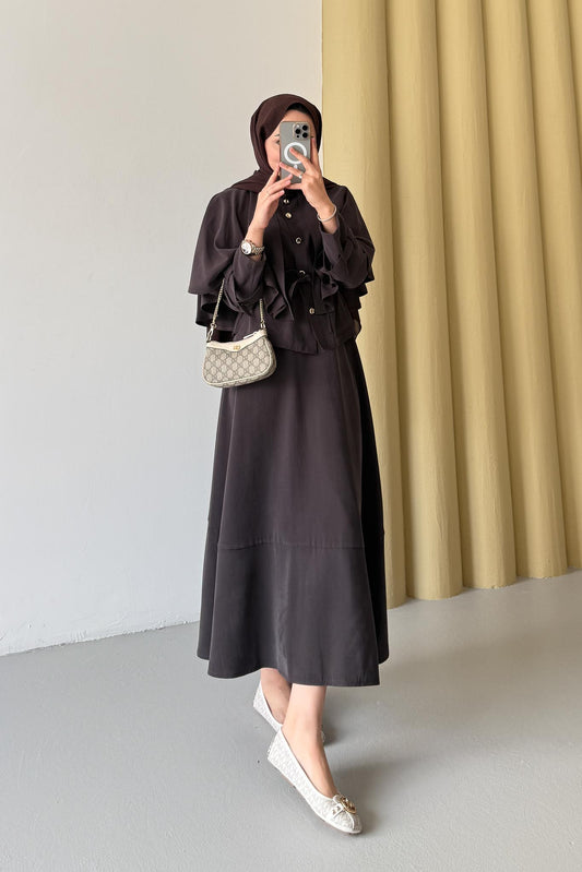 Pelerin Takım Kahverengi