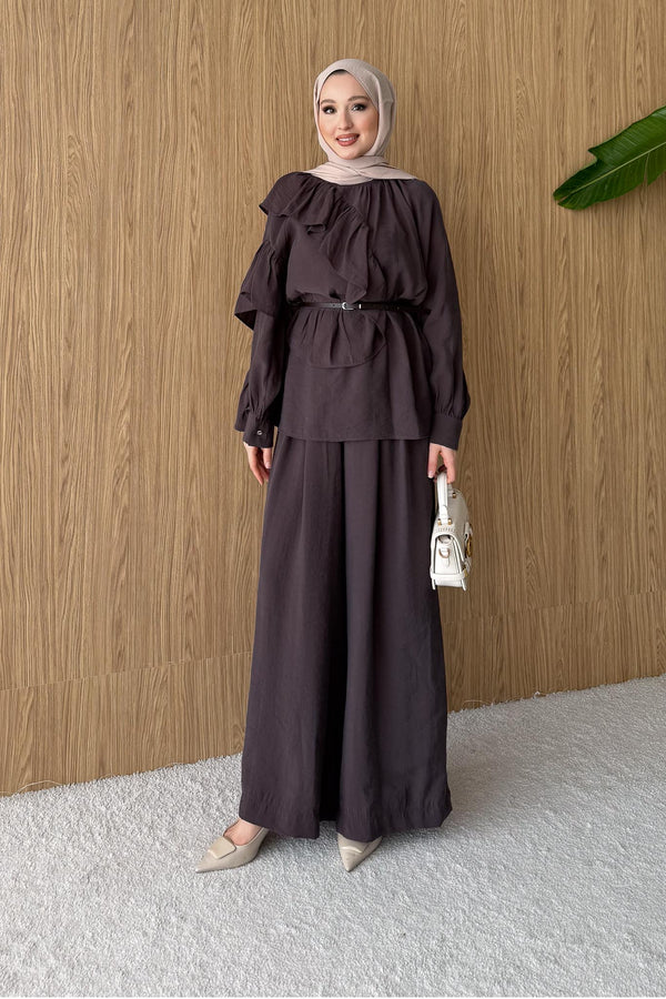 Ajda Pleated Skirt Set Petrol